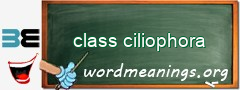 WordMeaning blackboard for class ciliophora